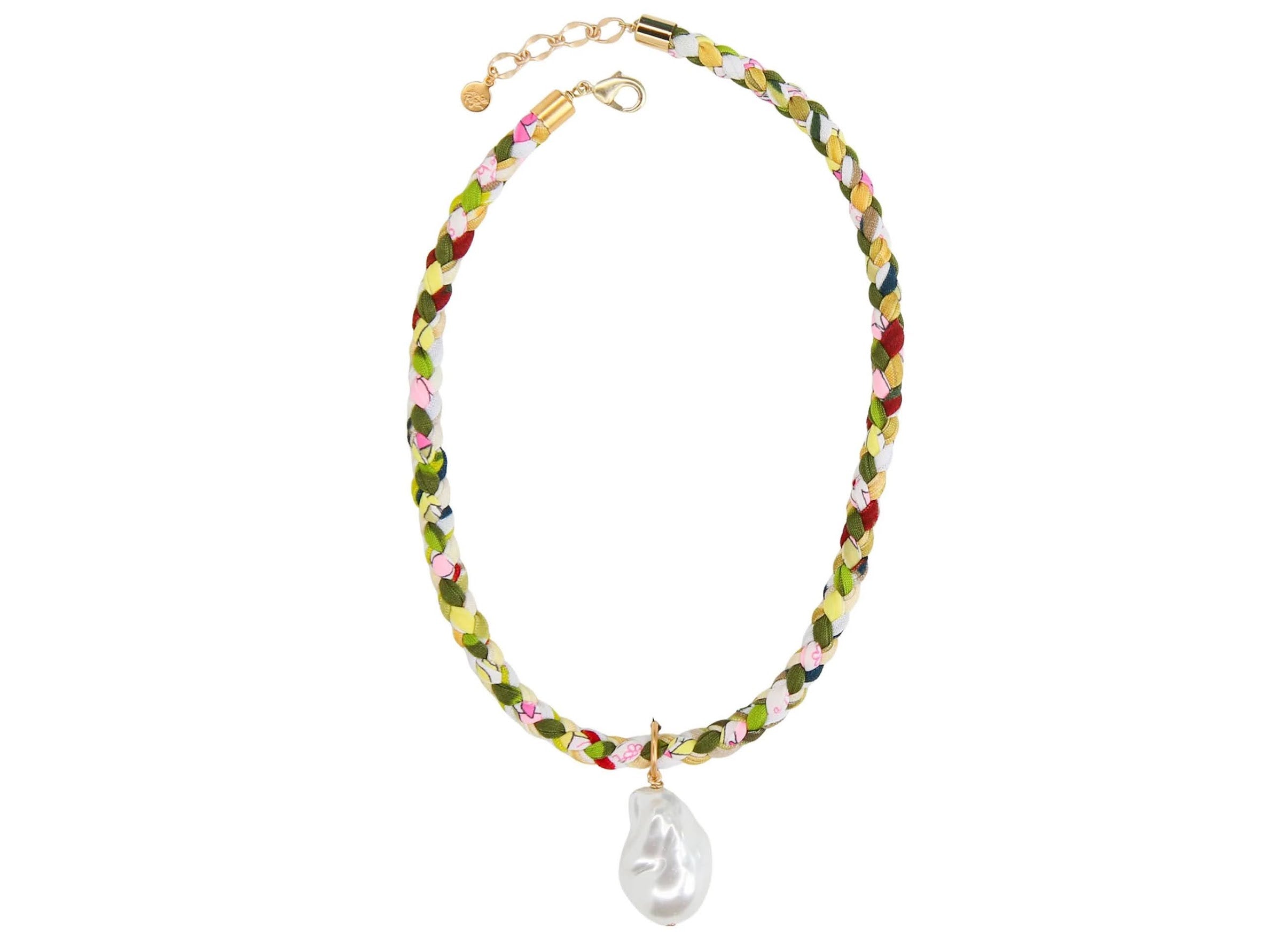 Yellow Cord Necklace with Baroque Pearl