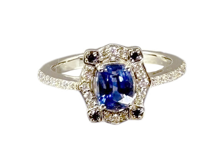 14k Ring with Sapphires and Diamonds