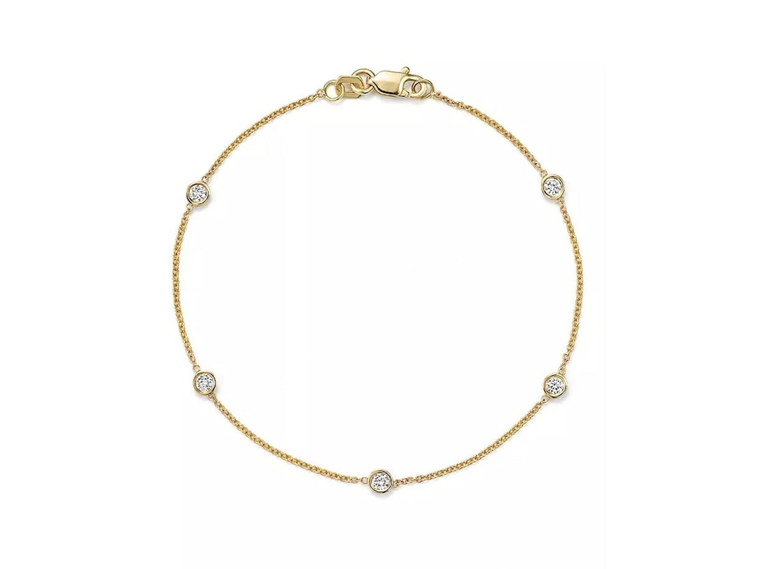 14k Five Diamond Bracelet