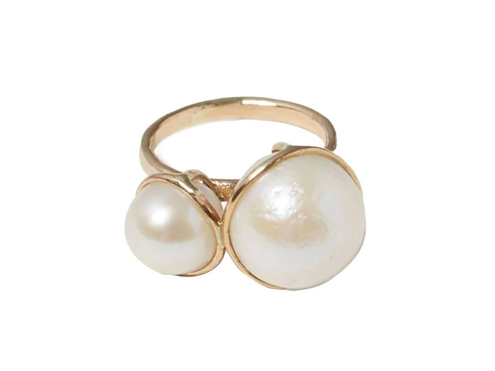 14k Double Pearl Ring