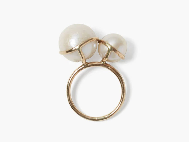 14k Double Pearl Ring