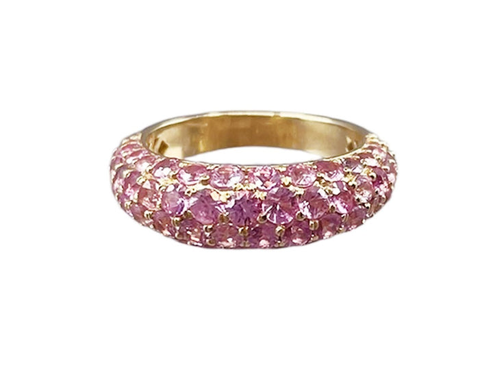 18k Yellow Gold and Pink Sapphires Ring