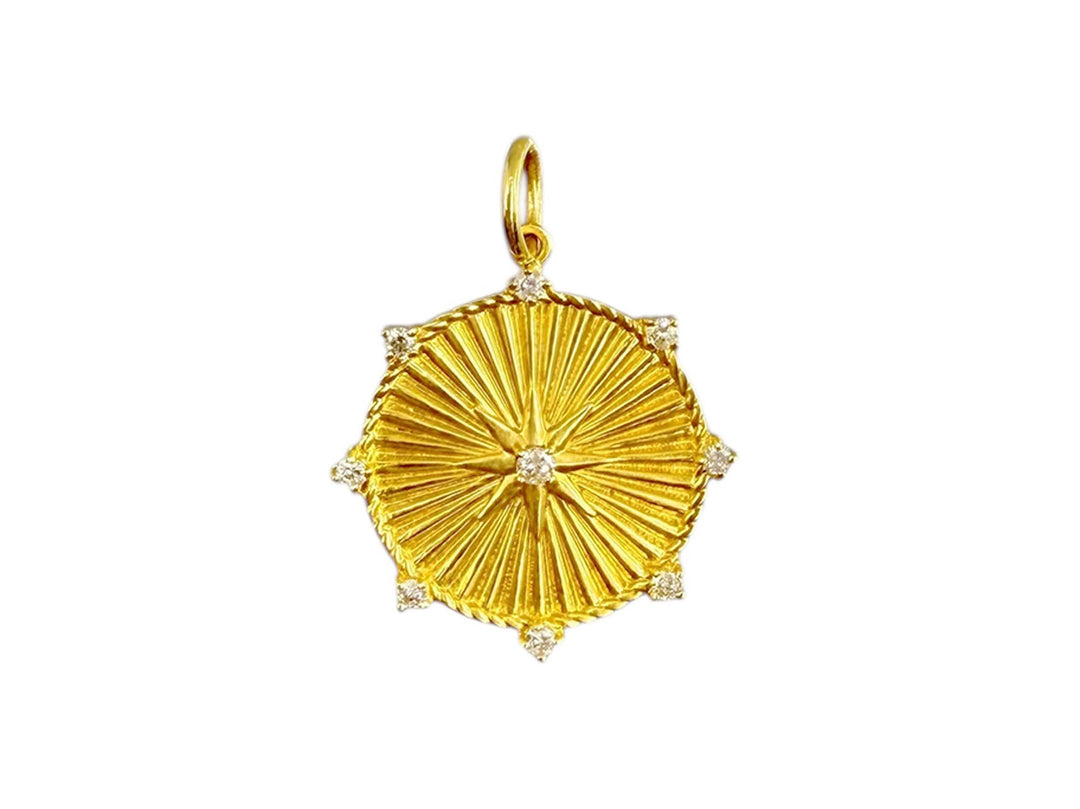 14k Starburst Medallion with Diamonds