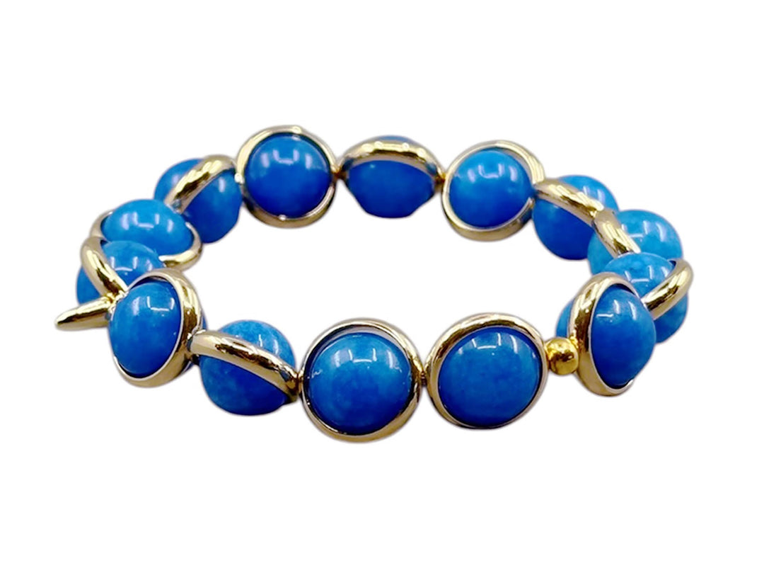 Cobalt Jade Bracelet with Spikes
