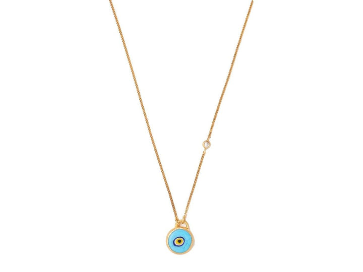 Turquoise Evil Eye Necklace with Diamond