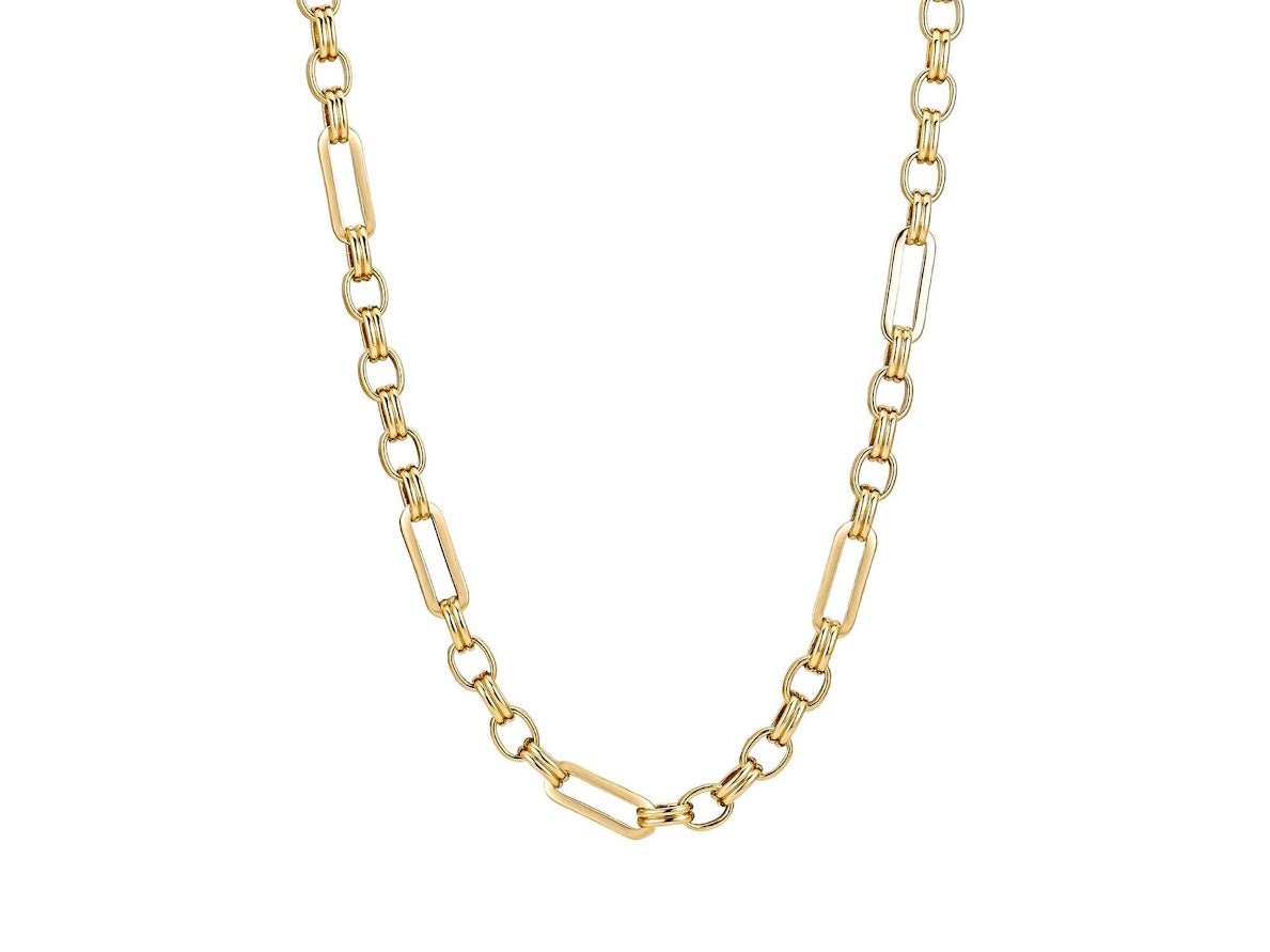 Gold Various Link Chain Necklace