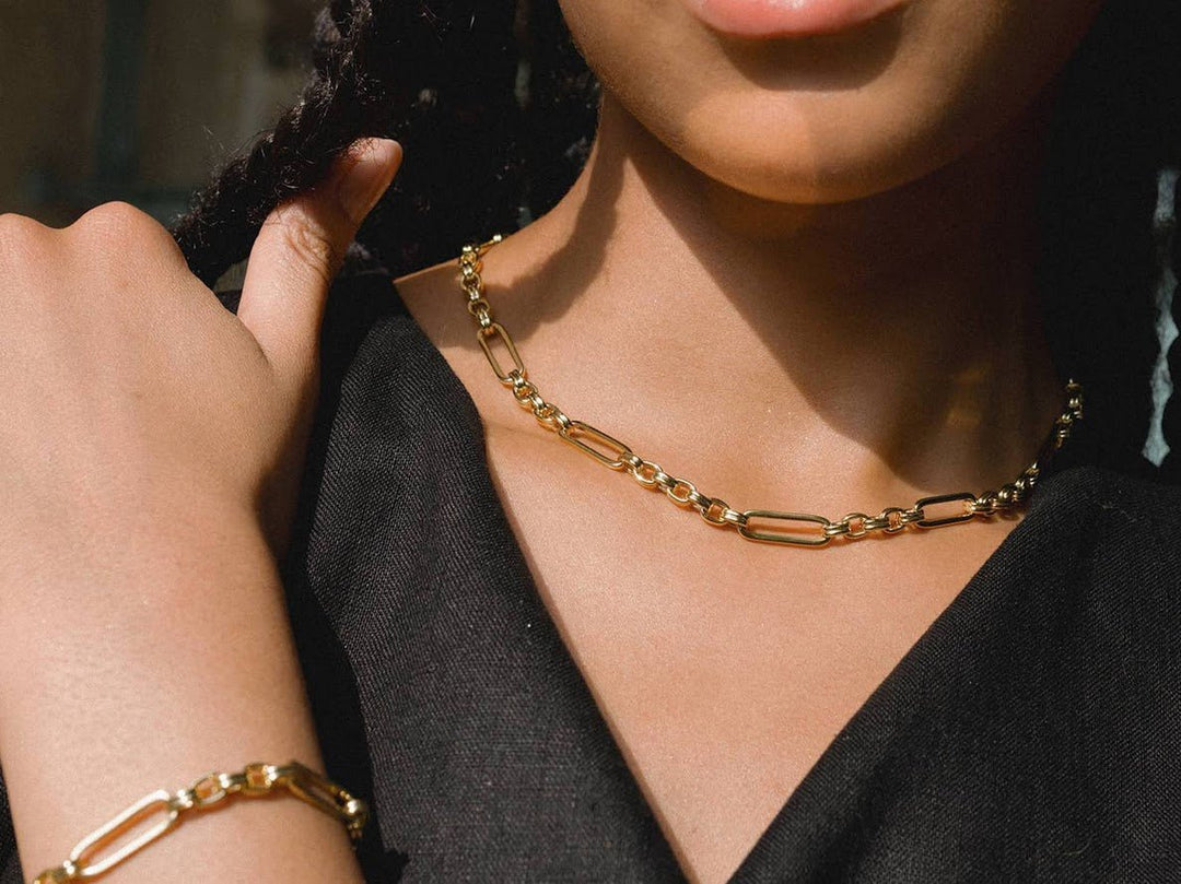 Gold Various Link Chain Necklace