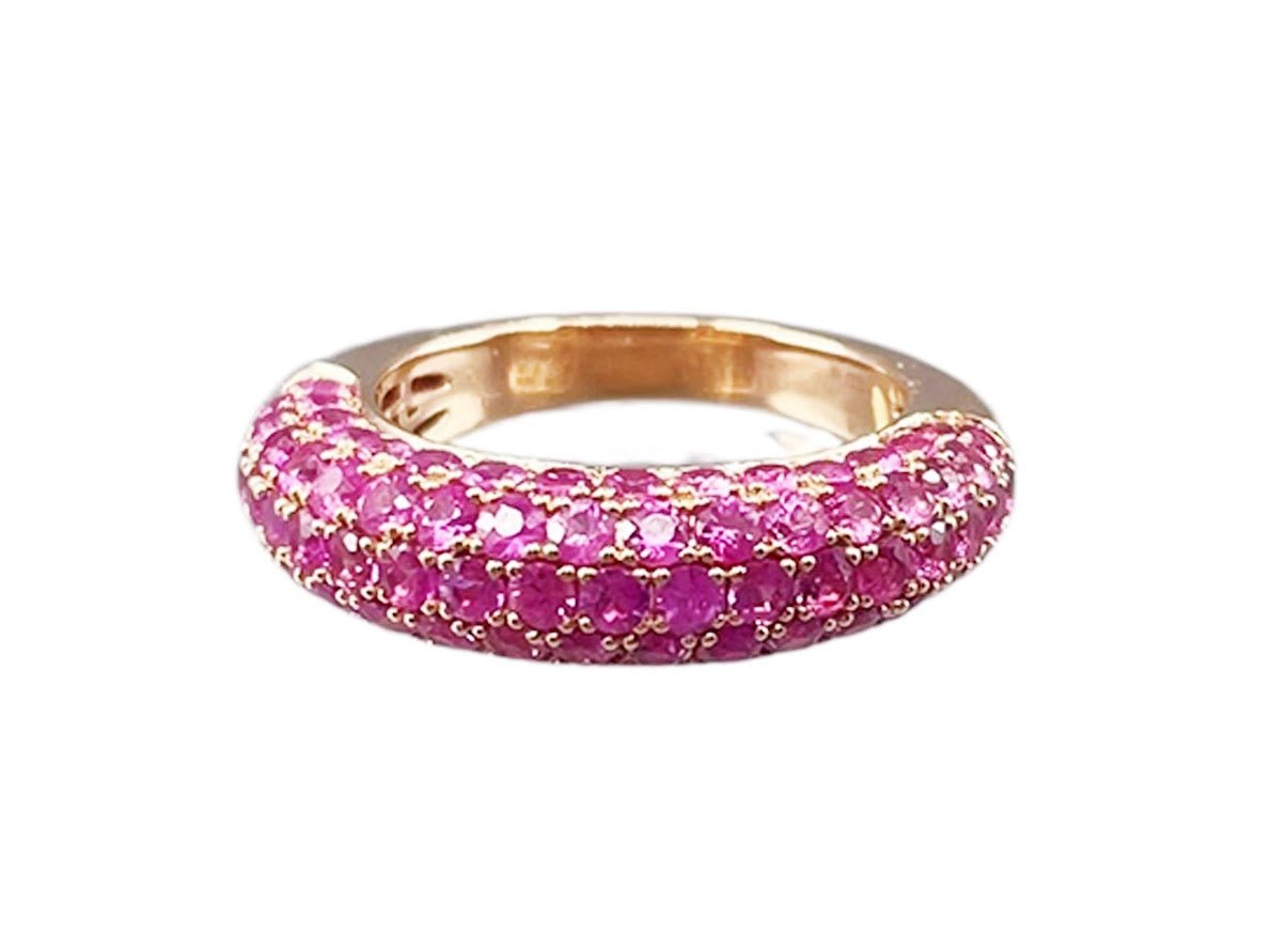 18k Rose Gold and Pink Sapphires Ring