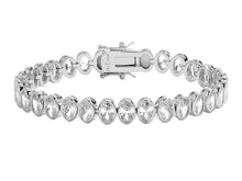 Load image into Gallery viewer, Silver Tennis Bracelet with Oval CZs
