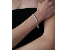 Load image into Gallery viewer, Silver Tennis Bracelet with Oval CZs
