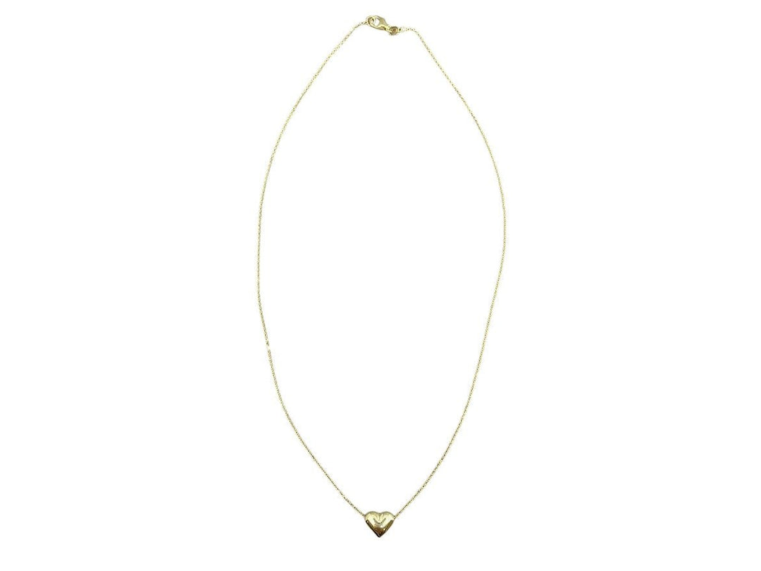 14k Gold Puffed Heart Necklace