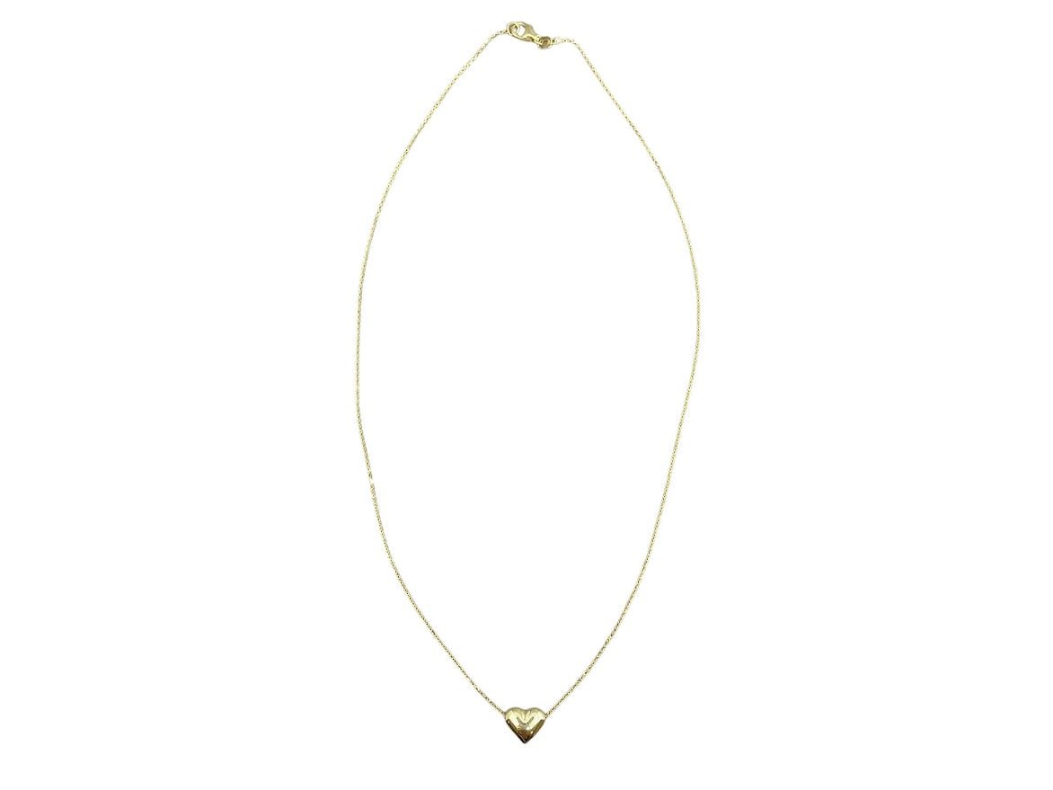 14k Gold Puffed Heart Necklace