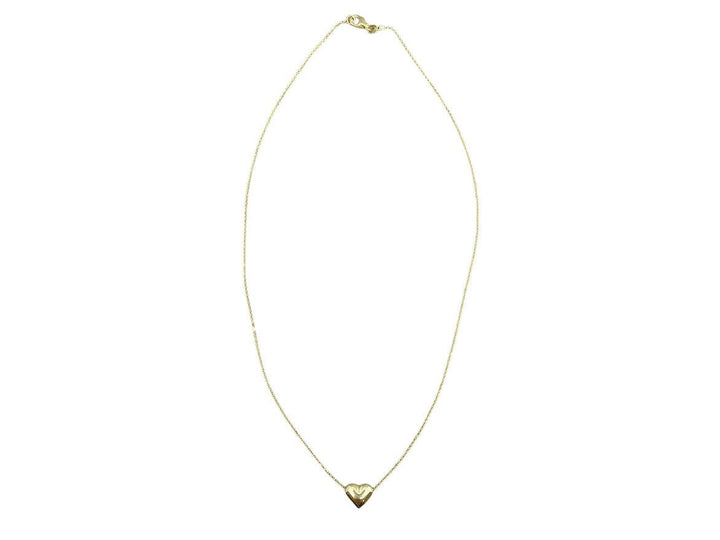 14k Gold Puffed Heart Necklace