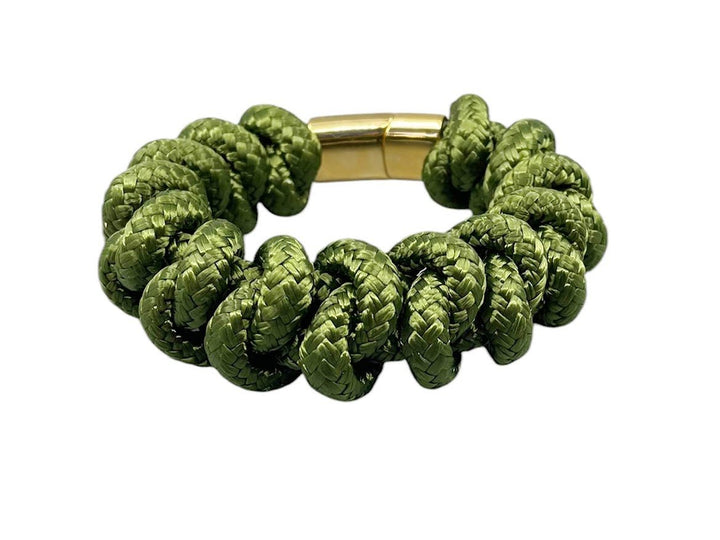 Handmade Olive Nautical Snake Knot Bracelet