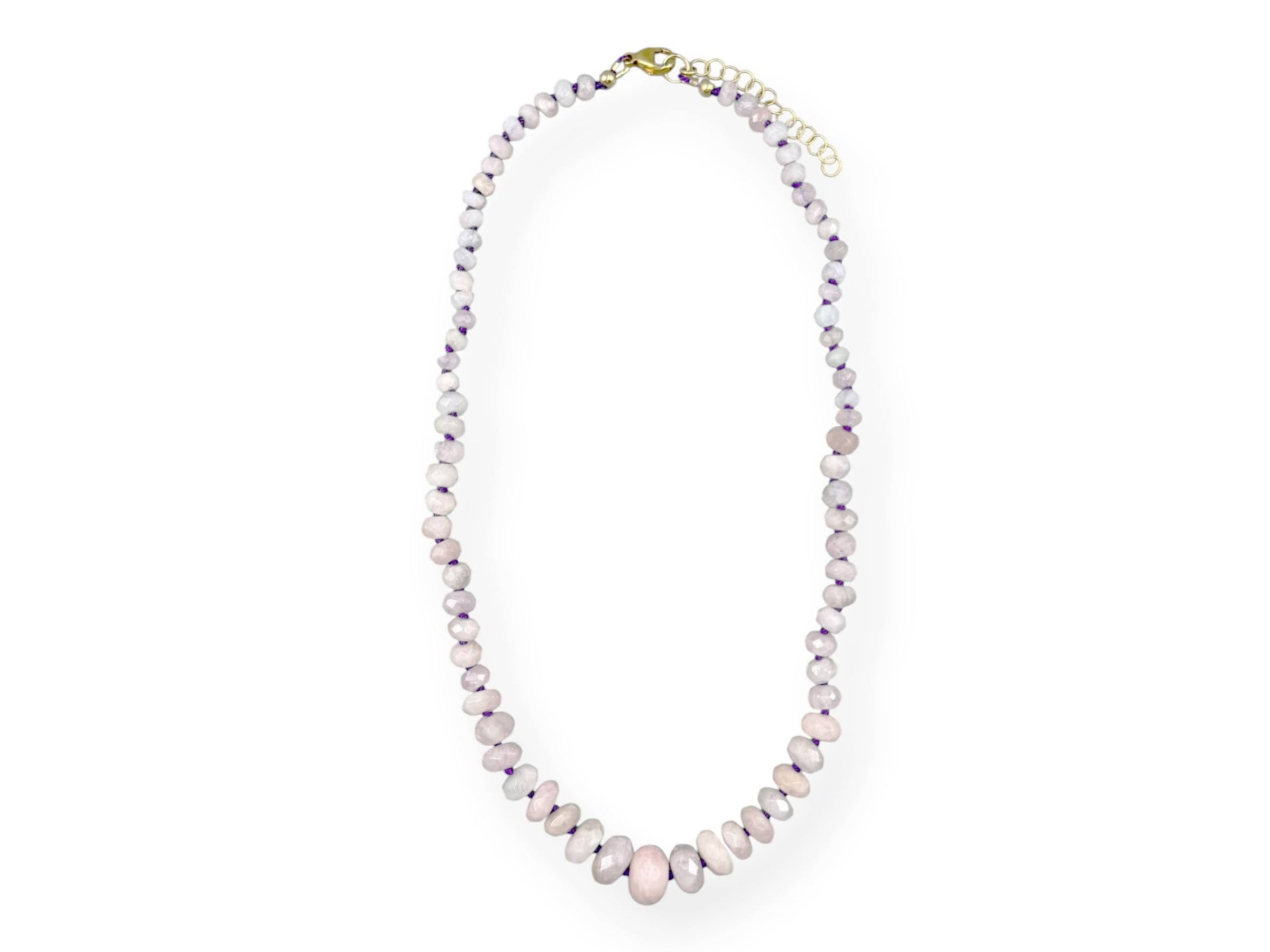 Graduated Pink Morganite on Silk Necklace