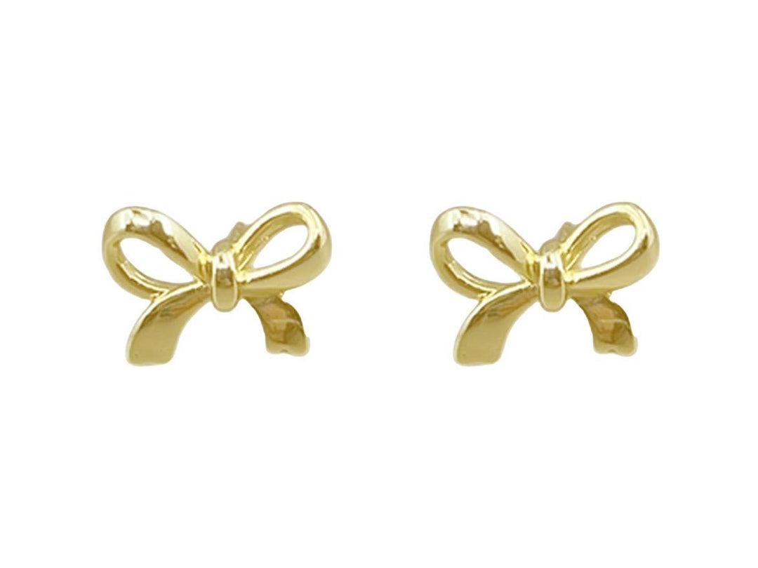 Delicate Gold Bow Studs