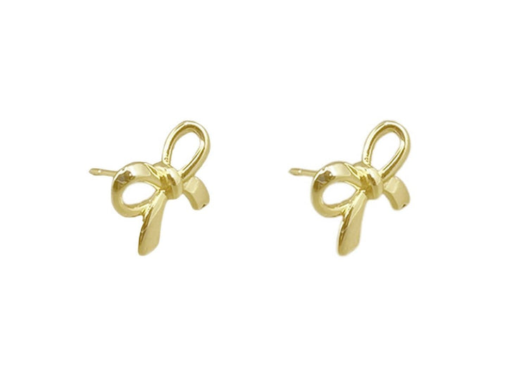 Delicate Gold Bow Studs