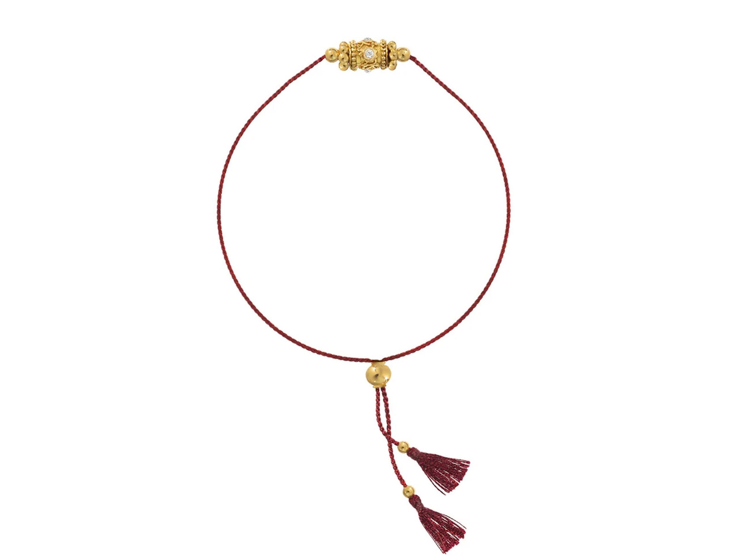 Red String Bracelet with a Crystal Studded Bead