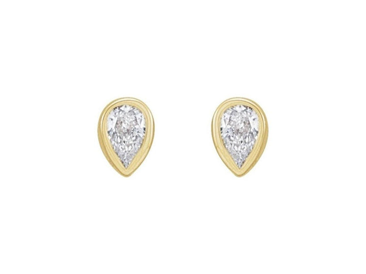 14k Pear-Shaped Diamond Studs