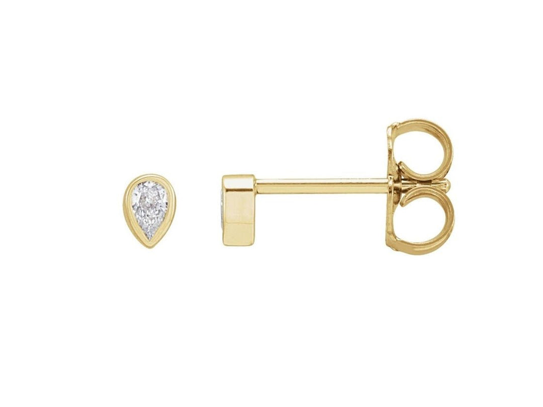 14k Pear-Shaped Diamond Studs