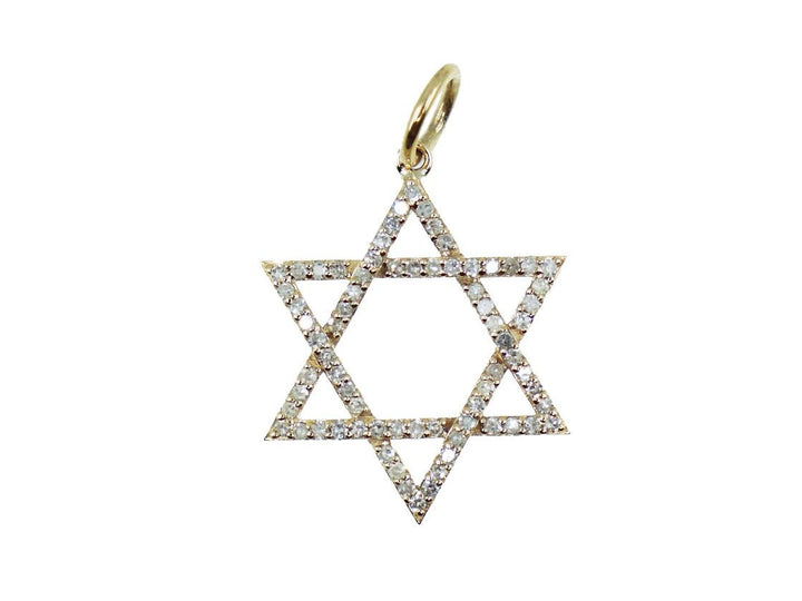 14k Diamond Star of David Charm