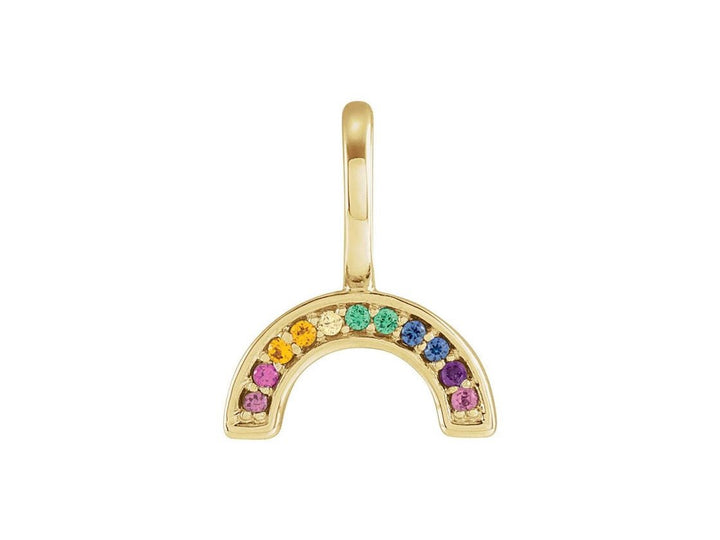 14k Rainbow Gemstone Charm