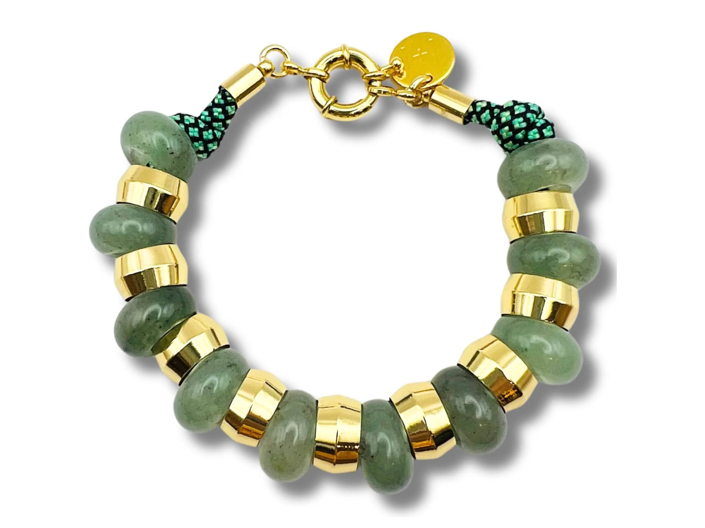 Jade and Gold Spacer Paracord Bracelet