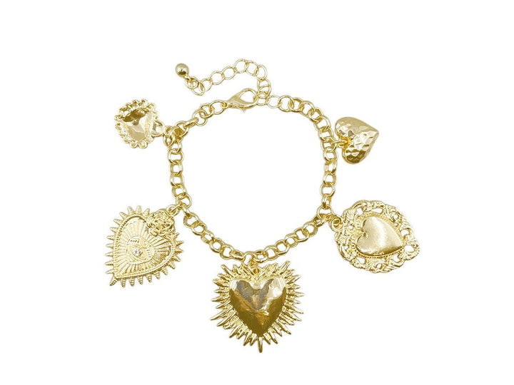 Five Heart Charm Bracelet