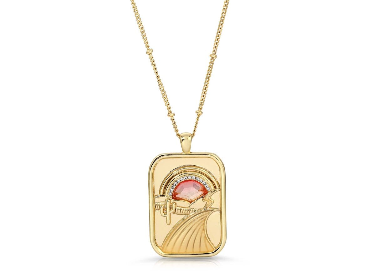 Desert Dream Charm Necklace with Red Crystal Quartz