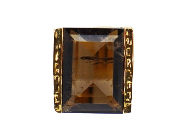 Chiseled Rectangular Ring with Smoky Topaz