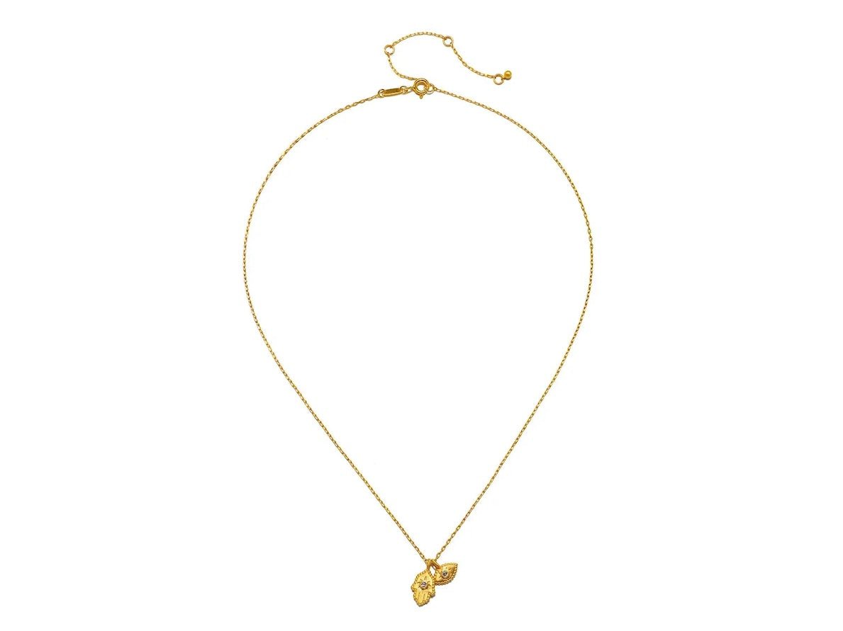 Gold Hamsa and Evil Eye Charms Necklace
