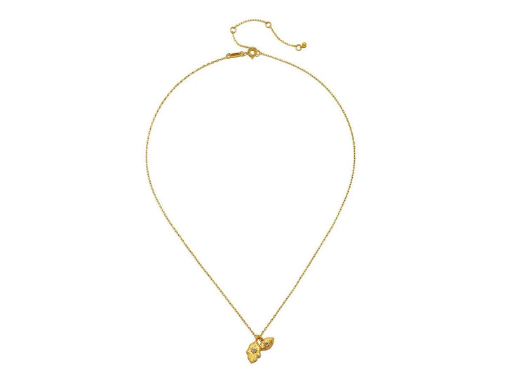 Gold Hamsa and Evil Eye Charms Necklace
