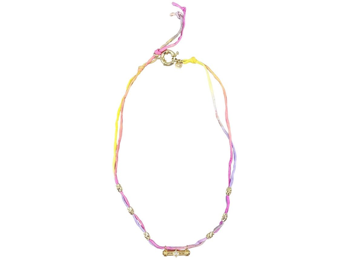 Pastel Silk Jaipur Necklace