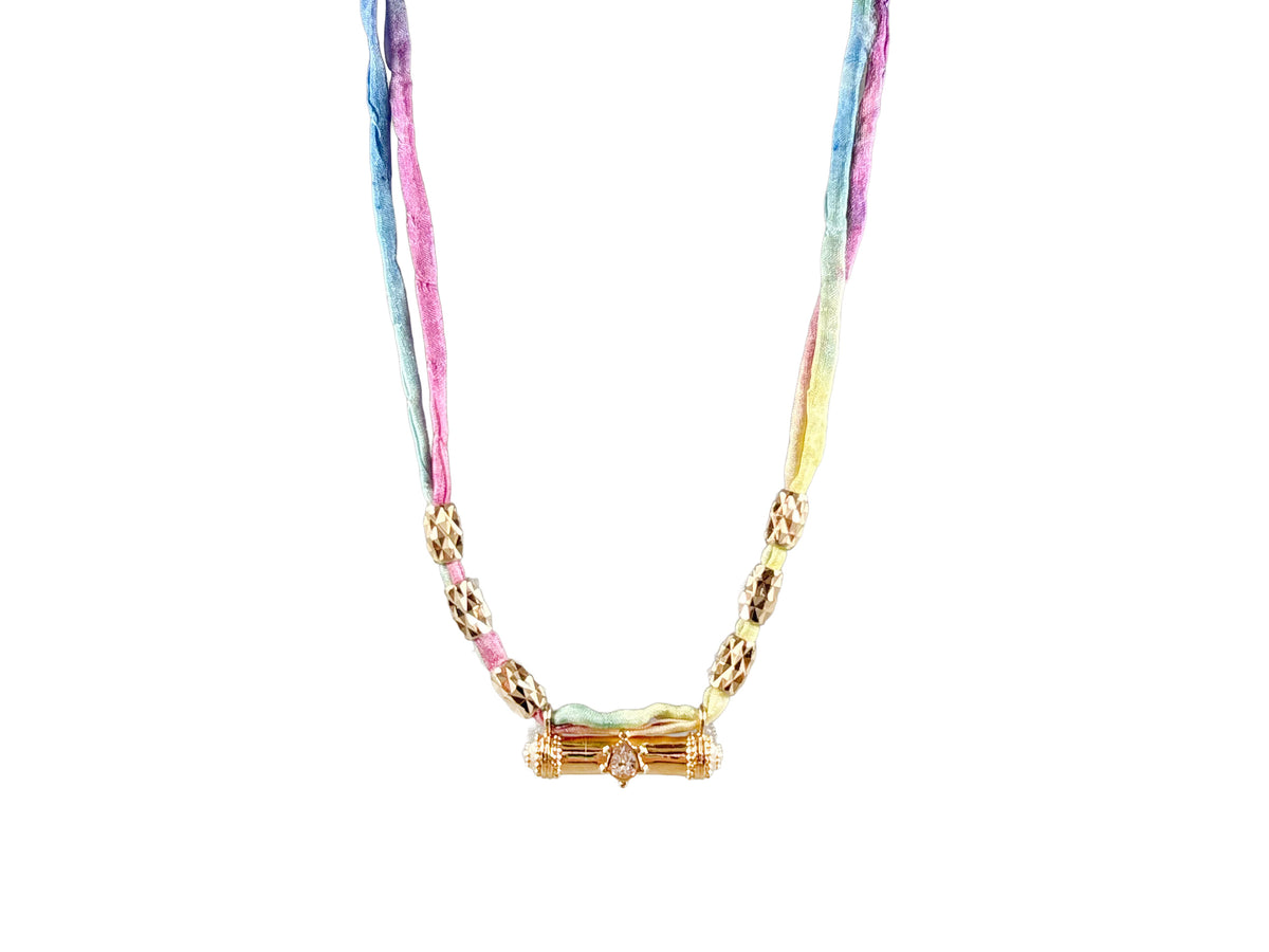 Pastel Silk Jaipur Necklace