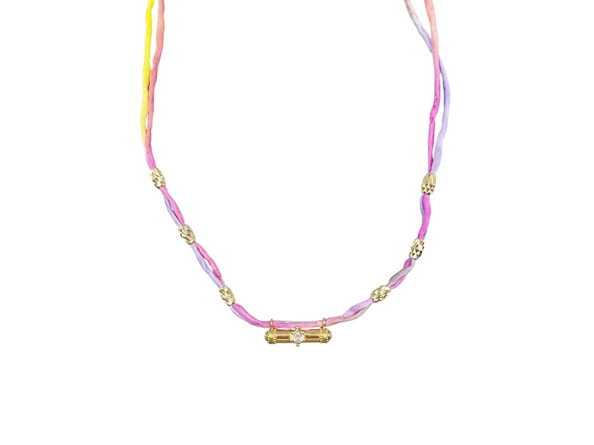 Pastel Silk Jaipur Necklace
