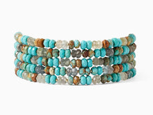Load image into Gallery viewer, Turquoise and Moss Aquamarine Wrap Bracelet
