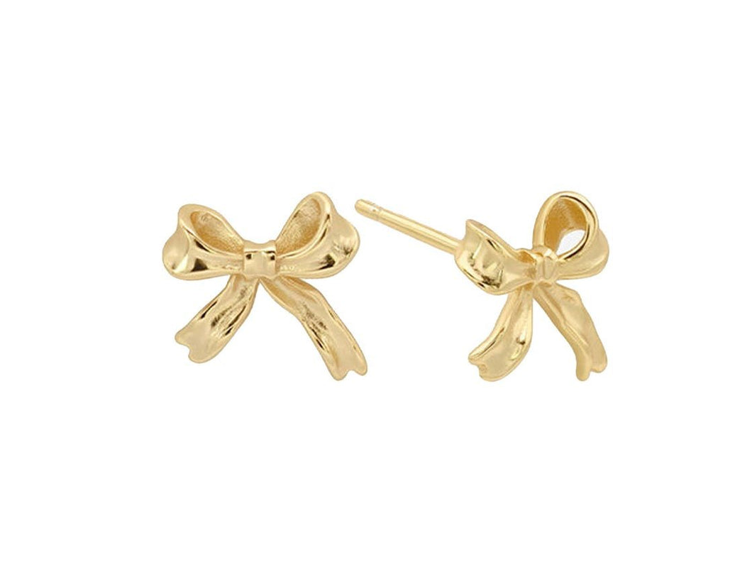 Gold Bow Mini Stud Earrings