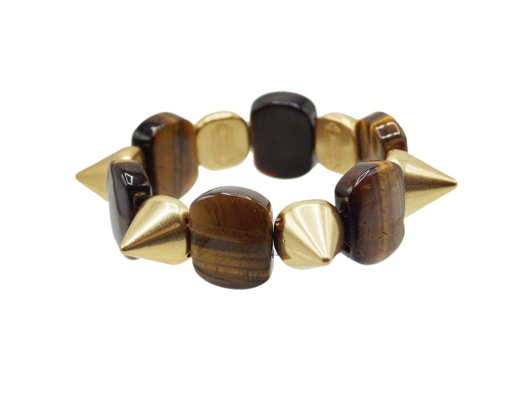 Tiger Eye Alternate Luxe Petite Spike Bracelet