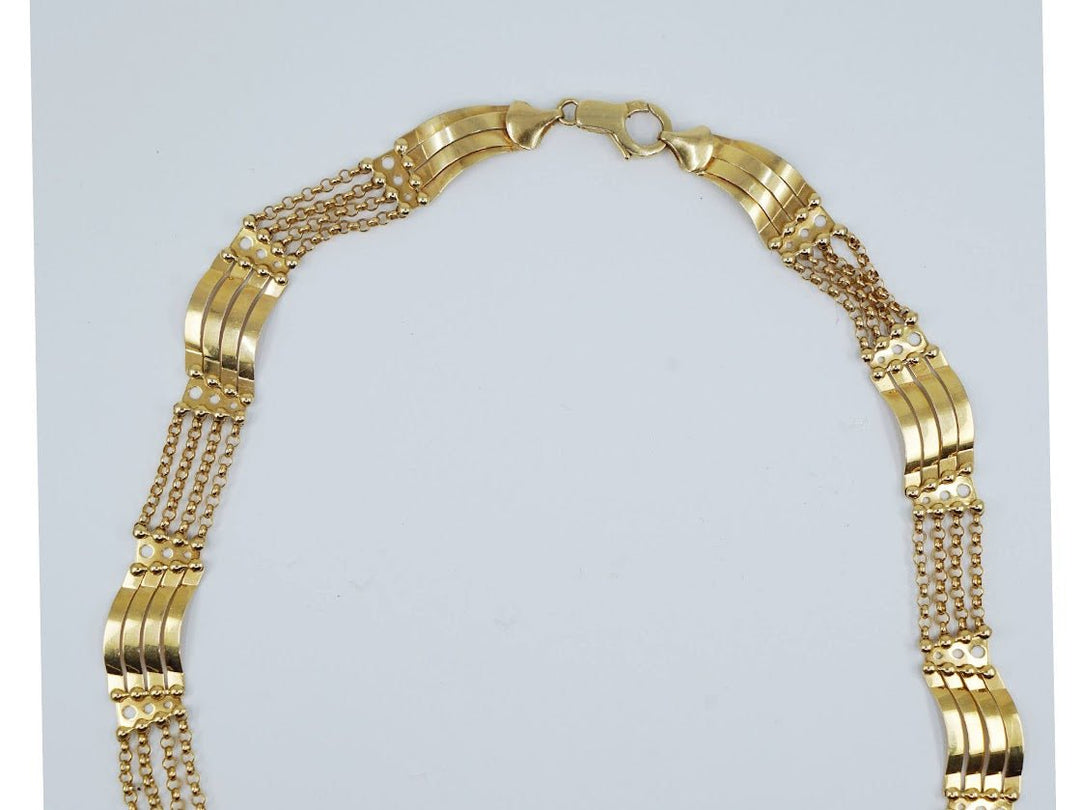 1960s 14k Yellow Gold Chain Collar Necklace