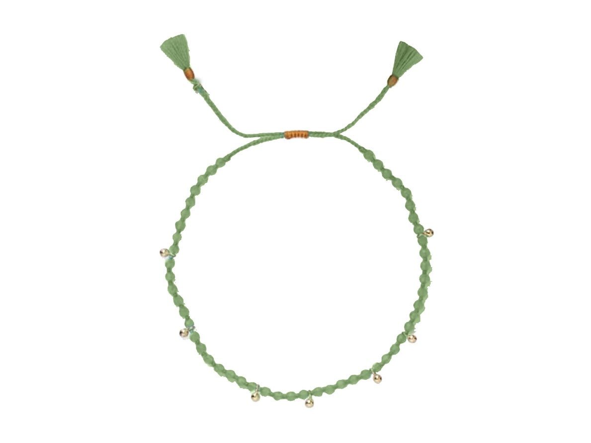 Faceted Olive Bracelet with Gold Beads
