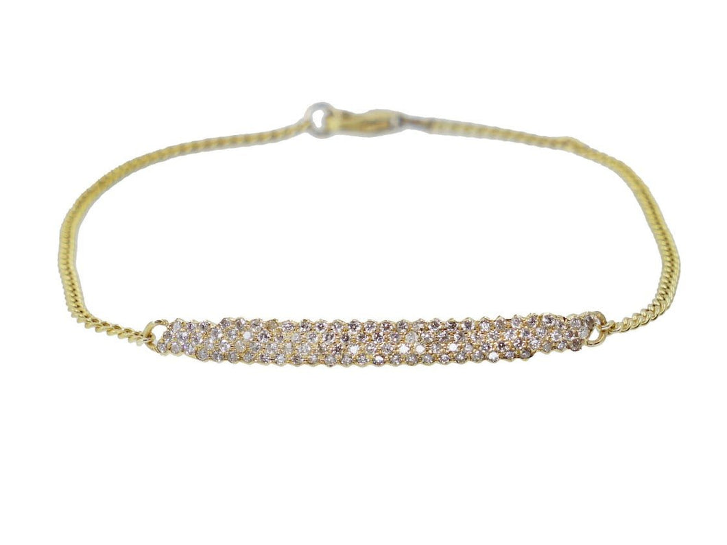 14k Diamond Bar Chain Bracelet