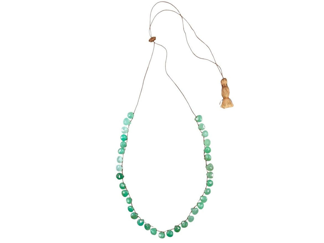 Adjustable Chrysoprase Petal Necklace