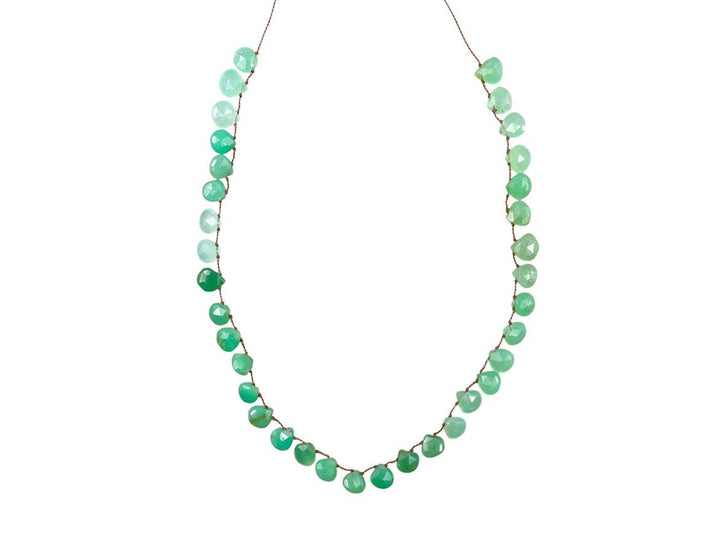 Adjustable Chrysoprase Petal Necklace