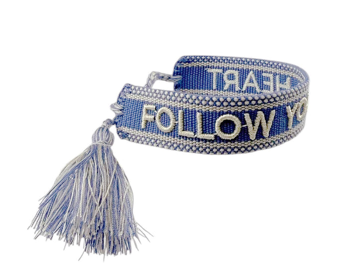 Woven Blue FOLLOW YOUR HEART Bracelet