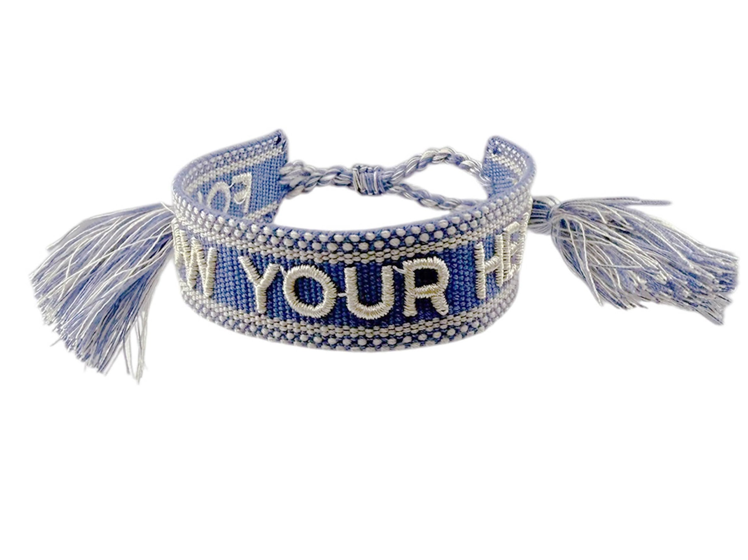 Woven Blue FOLLOW YOUR HEART Bracelet
