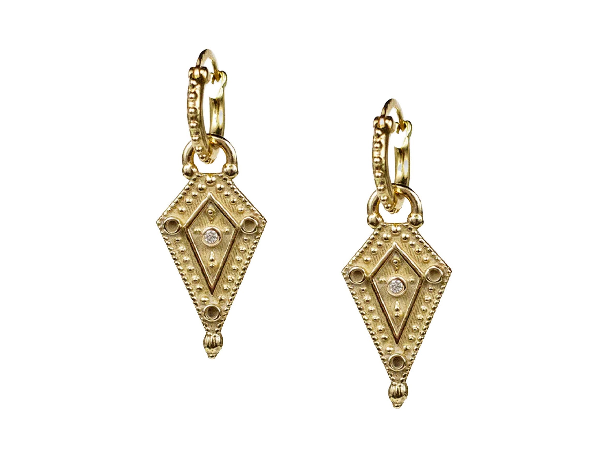 Venus Charm Drop Earrings with Diamonds