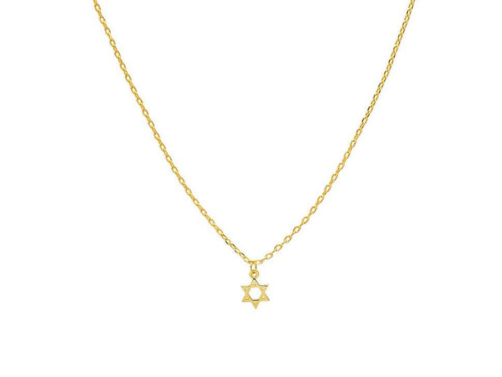 Gold Dainty Star of David Necklace