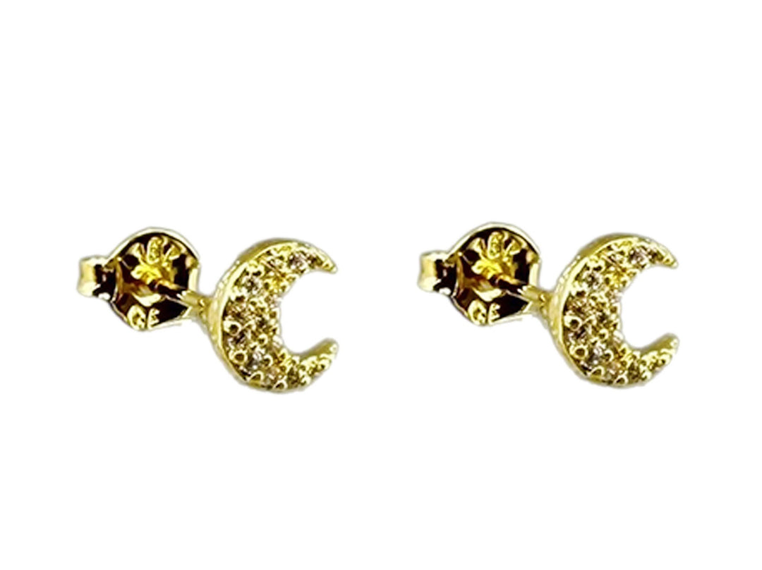 Mini Crescent Moon Stud Earrings