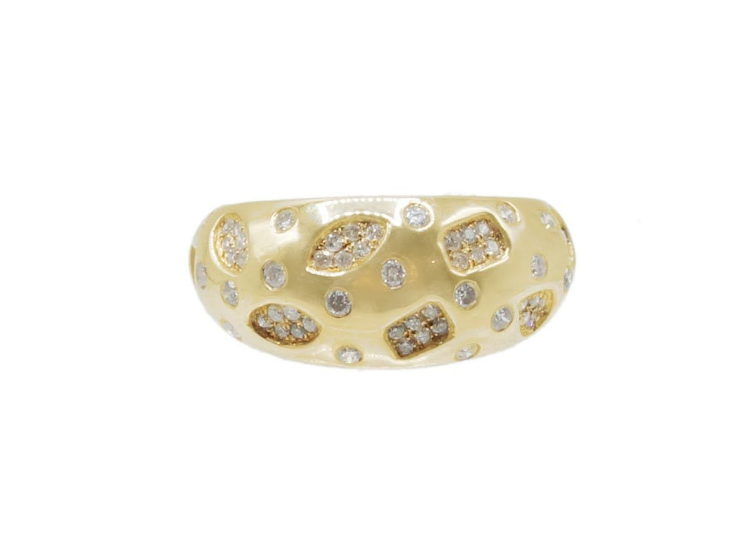 14k Scattered Diamond Mini Dome Ring