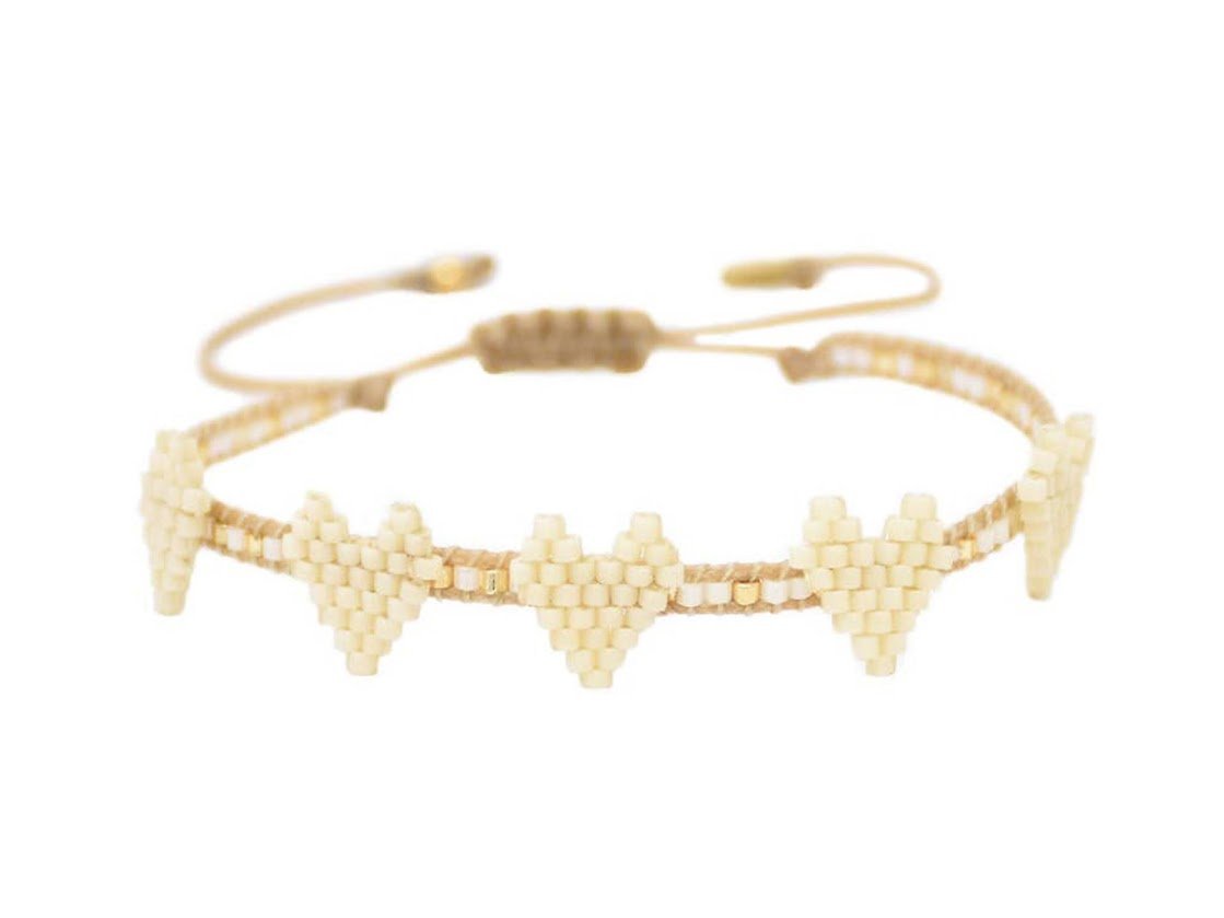 Five Heart Beaded Bracelet